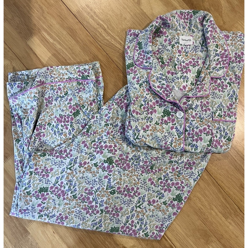 BedHead PJs Pajama Set 3X Short Sleeve/Capris Floral Stretch Cozy Loungewear
